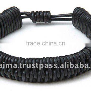 Black Leather Bracelets For Men