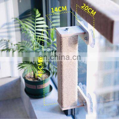 Custom Scratching Sisal Waterproof Rocking 3 Layer Wood Hanging Comfy Window Mounted Cat Hammock