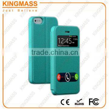 Mint Green Fashion Flip Case with Handling window for Iphone5