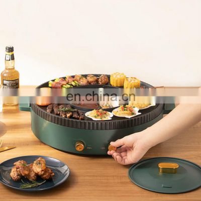 Hot pot grilling one pot multifunctional household Korean electric bakeware shabu-shabu grilling, frying and boiling dual-purpos