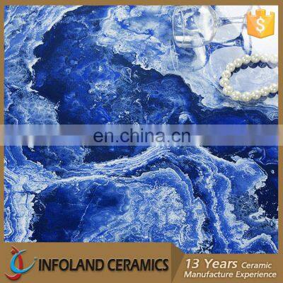 Luxury Polished Blue Synthetic Turkish Marble Tile For Sale photo-2