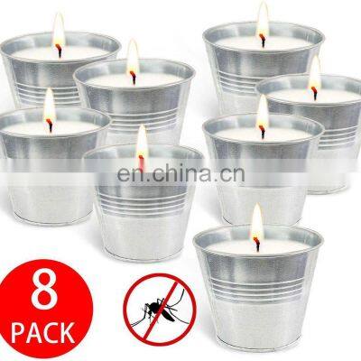 Hot Selling Environmental Protection Soy Wax Citronella Oil Household Iron Bucket Mosquito Repellent Scented Candles 8-piece photo-4