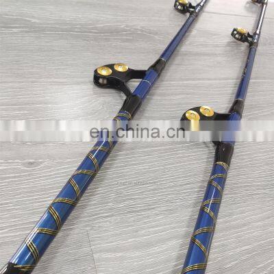 180cm Blue Paint Fiberglass Trolling Boat Fishing Rod 30-50lb,50-80lb