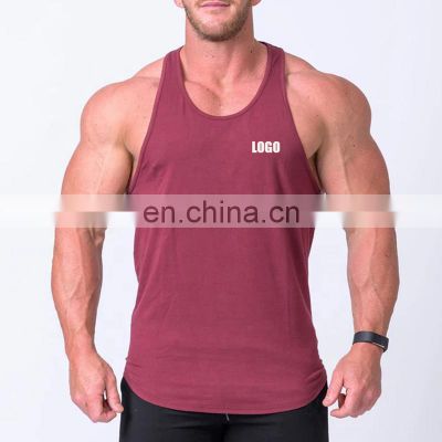 Custom Print Logo Jogger Singlet Fitted Muscle tank top Workout Bodybuilding Stringer Vest Sleeveless