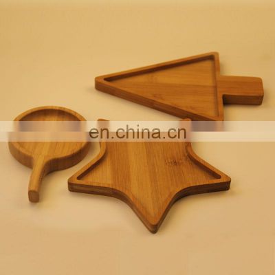 Home Eco Friendly Multifunction Star Shape Mini Coffee Bread Small Bamboo Serving Tray