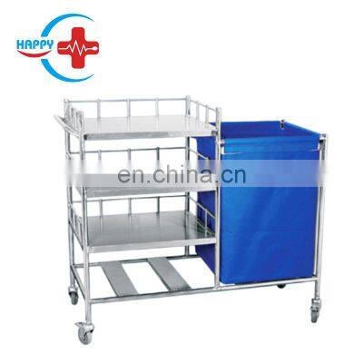 HC-M060 Four Layers newest Stainless steel nurse's trolley cart medical nursing trolley with low price