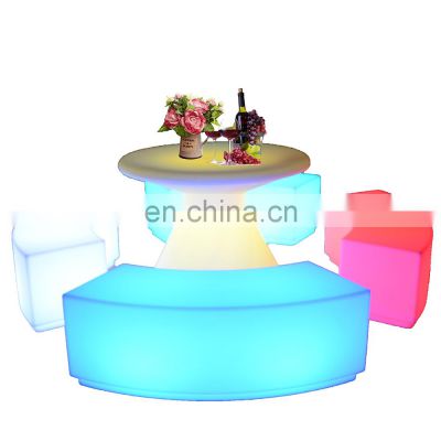 bar cafe furniture /Led PE Light Up Chair for Restaurant Discotheque Pub Used Glowing Bar Table