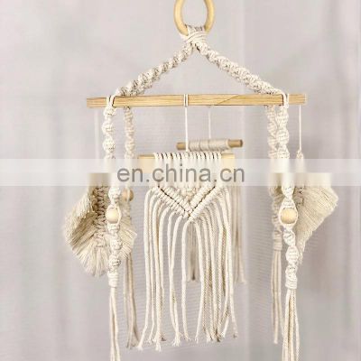 Hot Sale Macrame Mobile with feathers and lashes for baby cot & changing table Vietnam Supplier