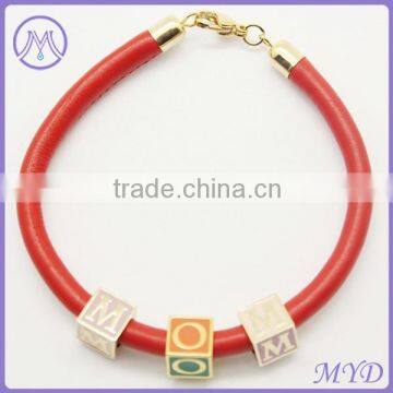 Gold jewelry letter alphabet beads bracelets