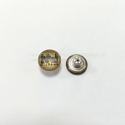2023 Customized wholesale plating brass cowboy button jeans buttons for jeans clothing