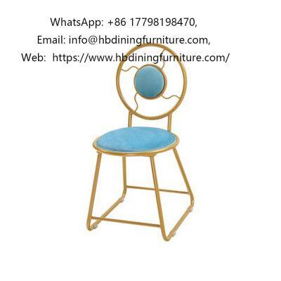 Internet celebrity wire sunflower backrest velvet dining chair