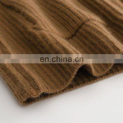 Customized Women's Knitted Full Zip Cashmere Cardigan Sweater Turn Down Collar Solid Casual Style Winter Apparel With Pockets photo-5