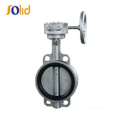 API Carbon Steel Stainless Steel Disc PTFE Seat Handles Manual Wafer Butterfly Valve