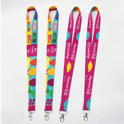 Custom Heat Transfer Printing Colorful LOGO Polyester Lanyard Event Supplies Custom Lanyard
