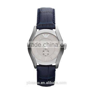 Leather strap, Silver dial, Quartz movement WATCH AR1688