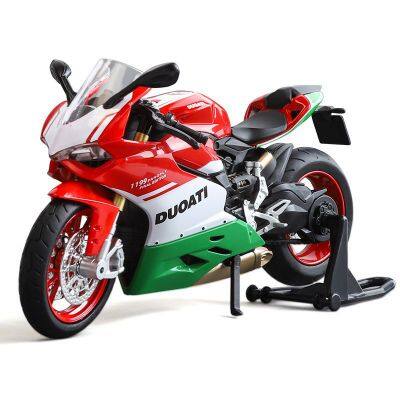 Jiaye 1:12 Масштаб Ducati 1199 Мотоцикл Литой Металлический Модель Стimulatio Отображение Звук и Свет