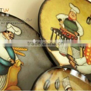 European Style Hand Drawing Wall Hanging Decorative Plate Ornaments photo-3