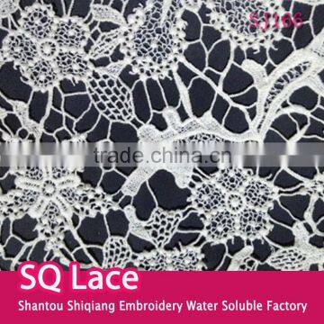 2016 fashion lace accessory hot hollow out cotton lace fabric and pattern design for garment