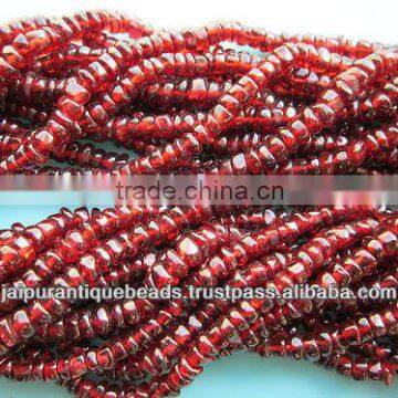 GARNET RUNDELL BEADS GEMSTONE