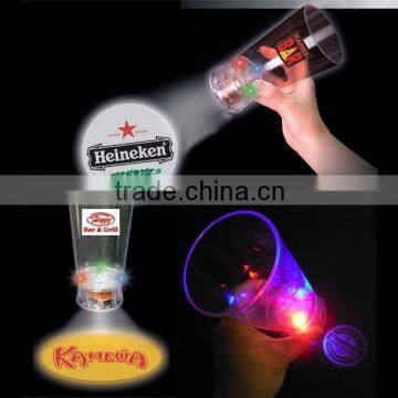 flashing projector cup,led plastic lighting cup,fashion beer cup for promotion