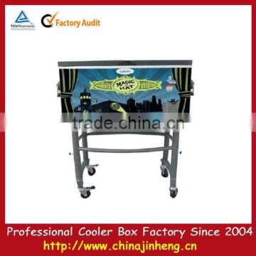 Rolling party cooler with wheels