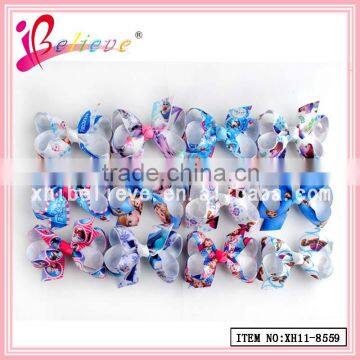 72 Patterns mix kids ribbon bow hair clip,frozen grosgrain ribbon hair jewelry