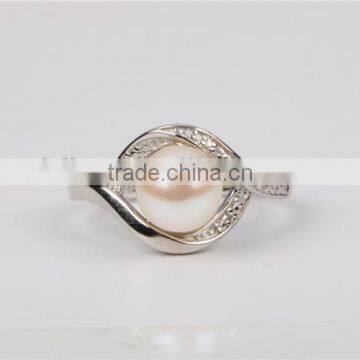 Fahion River Born Pearls Women Ring With DIA 925 Silver Ring photo-4