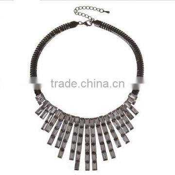 Black tassel bib necklace Vintage Necklace Statement Fashion Necklaces Women 2015 Choker Collares Femininos Colar