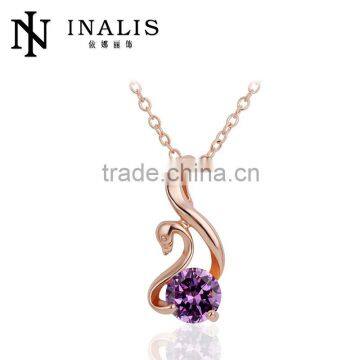 Fashoin big gemstone jewelry unique rose gold big necklaces gemstones wholesale