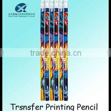 2012 hot sales 7inch HB heat Transfer printing/printed Tiger design office using pencil with eraser