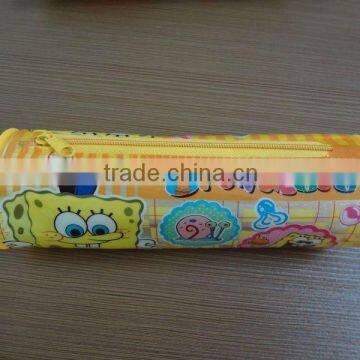 cylinder pvc pencil case with zipper