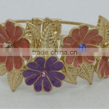 spring enamel flower crystal rhinstone lovely bangles