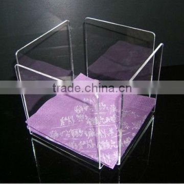 wholesale clear square acrylic table napkin/serviette holder essentials "stay up" acrylic luncheon napkin holder