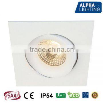 8W IP54 High quality rotatable square dimmable anti-glare cob downlight