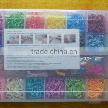 2014 Popular Hot Selling Various of Colors Loom Bands Kit, Wholesale Ecofriendly Rubber Loom Bands Kit in Bulk!!!