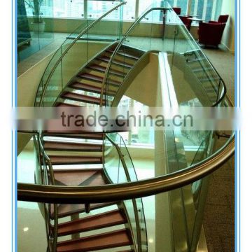 Tempered Glass Stair Handrail With SS 304/316 DS-LP380