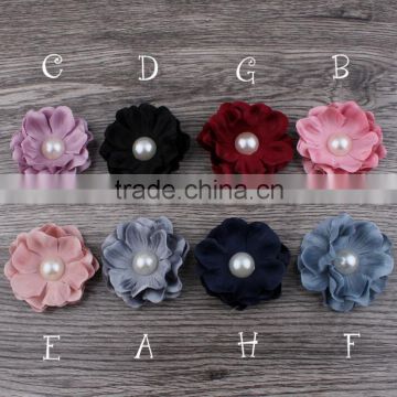 Mini peony flower with pearl, DIY Baby Girls Hair Accessory Pearl peony flower