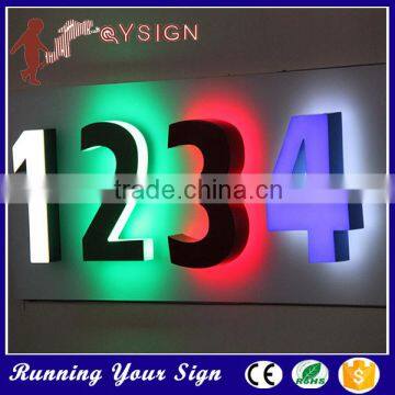 New design front lit and back lit acrylic LED house number                        
                                                Quality Choice