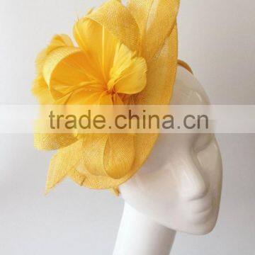 Yellow fascinator wholesale for racing,wedding,party,fashion hair accessory                        
                                                Quality Choice