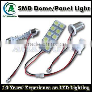 T10 W5W BA9S festoon 10-SMD LED Panel Lights for Interior Map Dome Light