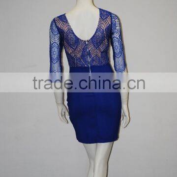2015 new fashion women tight party dress sexy navy yellow