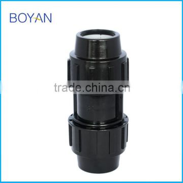 Plastic Quick Pipe Fitting Black PP Compression Coupling