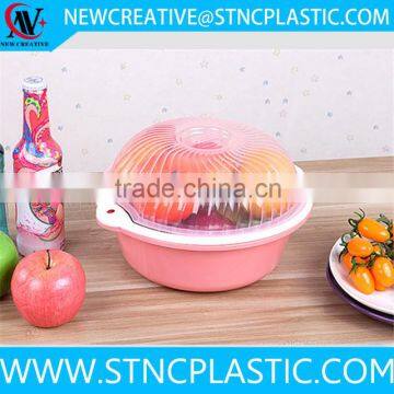 multi color round plastic sieve basin with lid and tray