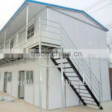Temporary two-storey movable EPS sandwich panel prefab makeshift house