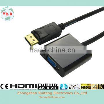 displayport cable DP Male to VGA Female support 3D and 4K