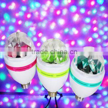 3w CE Approved Colorful Self Rotating Disco Lighting Led Crystal Magic Ball Party Light