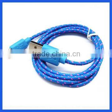 Hot Selling Factory Prices Round Braided Design Micro USB Data Cable for Samsung Galaxy S6 edge , USB Charger Cable