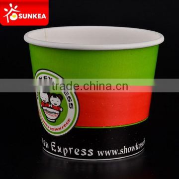 Disposable paper soup container with lid