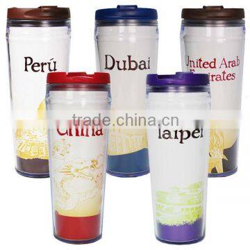 350ml/12oz plastic double wall starbucks tumbler