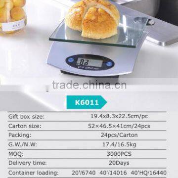 Digital Kitchen Scale 3kg 5kg LCD ABS plastic part HS code 84231000